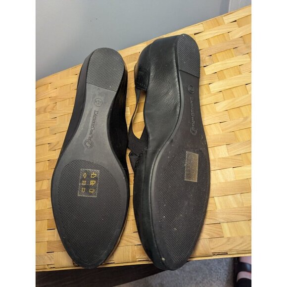 L'Amour Des Pieds Black Leather Mary Jane Shoe Wedge Women 9.5 Comfort Slip On - Picture 13 of 16